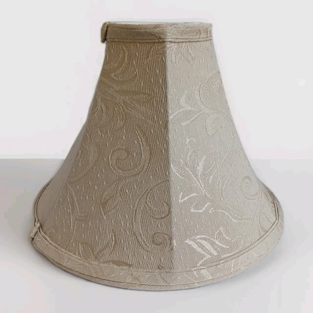 Vintage Ivory Brocade Bell Lamp Shade 9 x 11 Universal